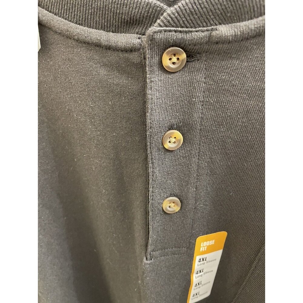 Carhartt Long Sleeve Henley Black 4x Shirt Model TK0128-M - Picture 8 of 10